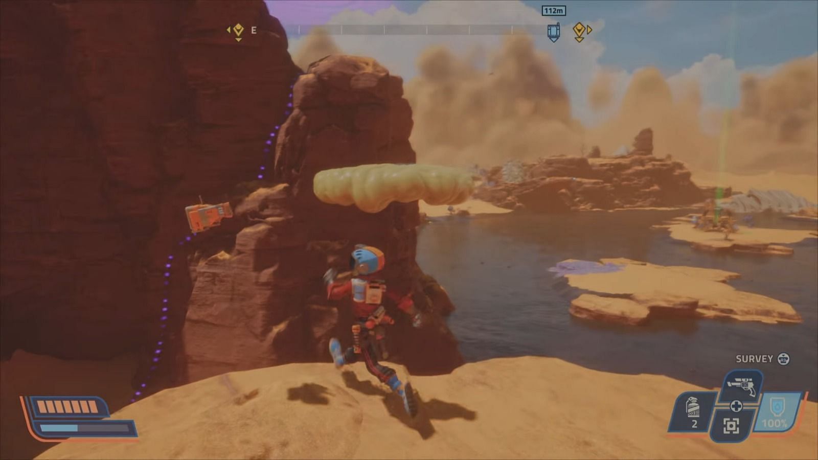 Gain height to get an advantage over swarming enemies (Image via Raccoon Logic Studios Inc. || YouTube/@CodexJournal)